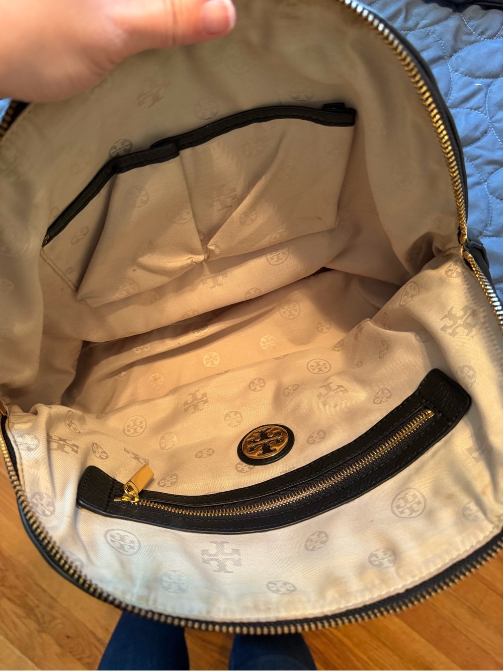 Tory Burch Black Leather Miller Dome Satchel with Gold Logo - Picture 7 of 11